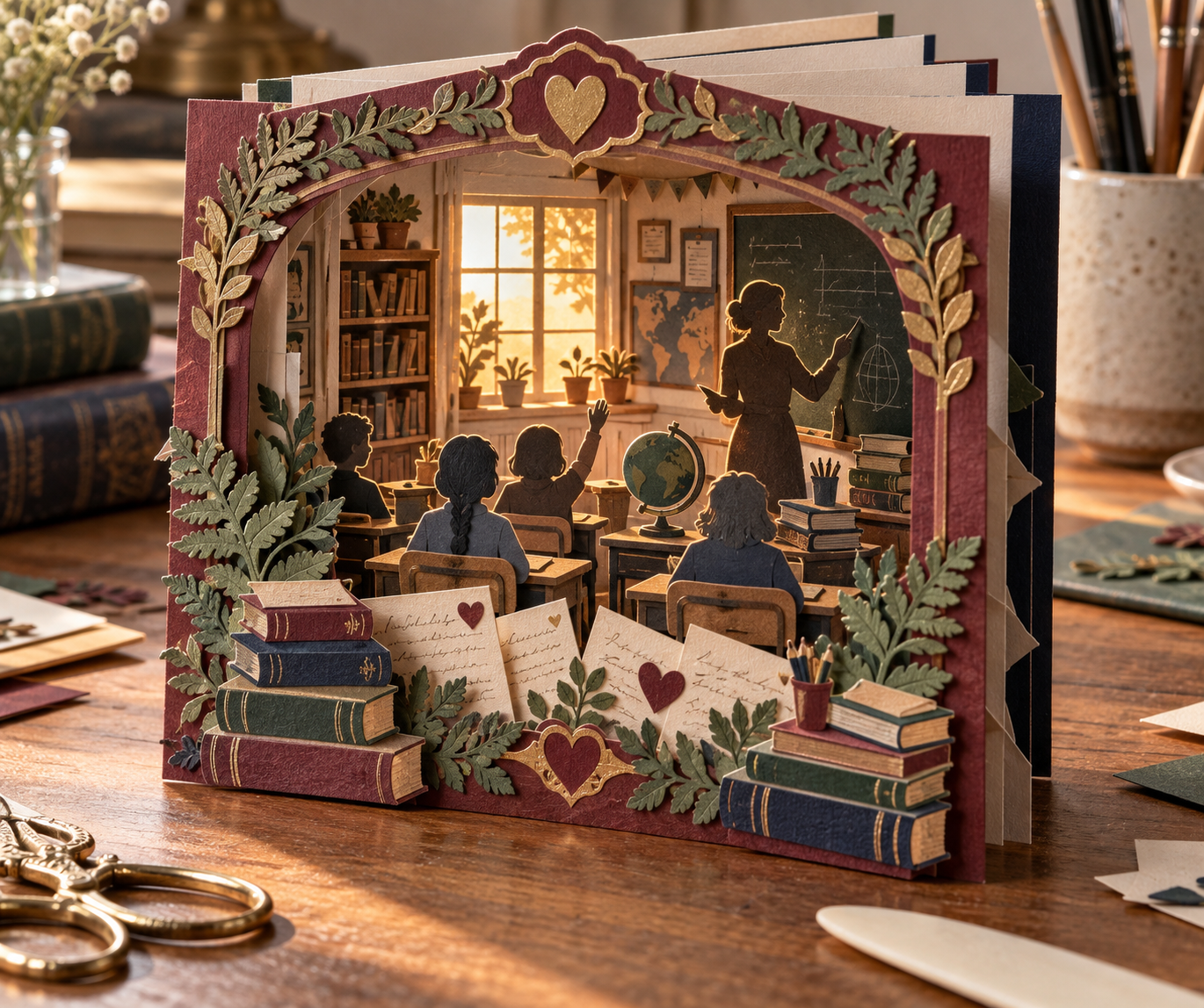 Inspiração ilustrada de teatro de papel